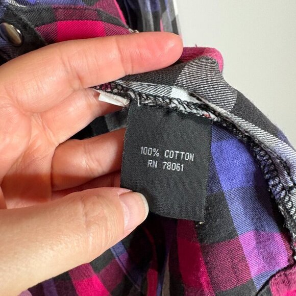 Tripp NYC plaid studded button down flannel shirt - Picture 4 of 5